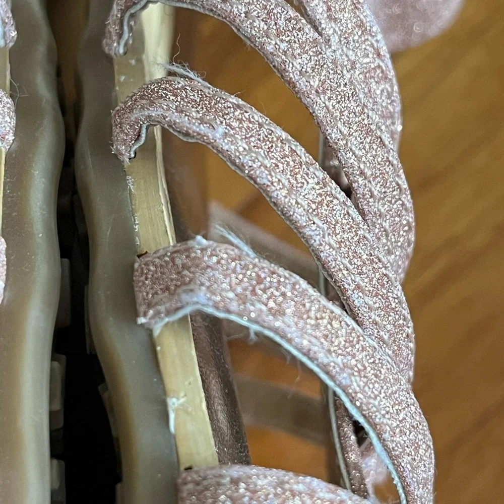 Stuart Weitzman Girls Rose Gold glitter, NEW